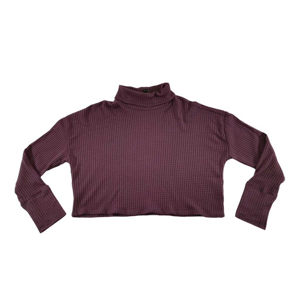 Wild Fable Womens Cropped Waffle Knit Turtleneck‎ Long Sleeve Top M